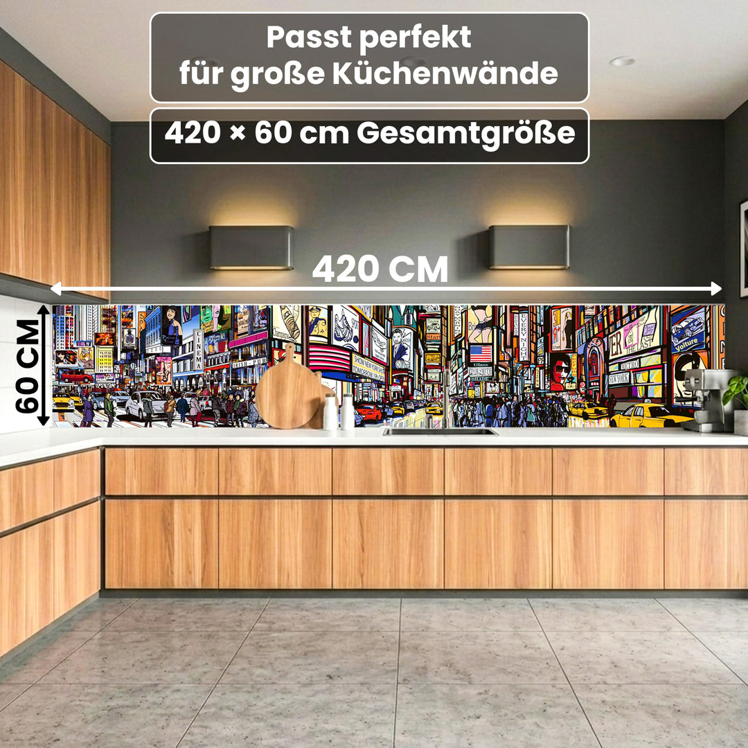 Küchenrückwand Klebefolie Times Square 350 x 60 cm Spritzschutz - Bild 5