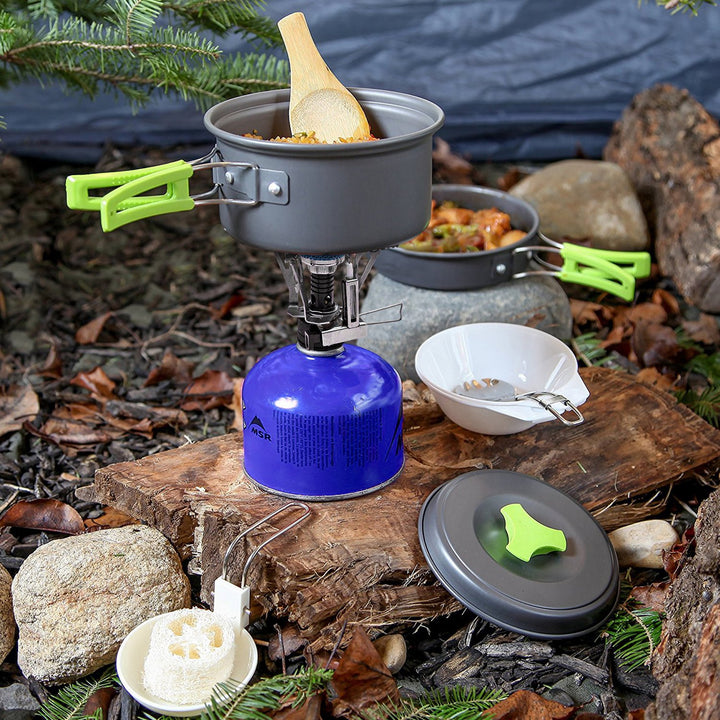 Camping Kochgeschirr Set 10-teilig Aluminium 1L für Wandern - Bild 8