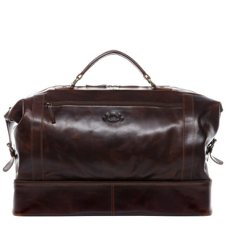 Reisetasche Leder XL mit Schuhfach Braun-Cognac Weekender Herren - Bild 8