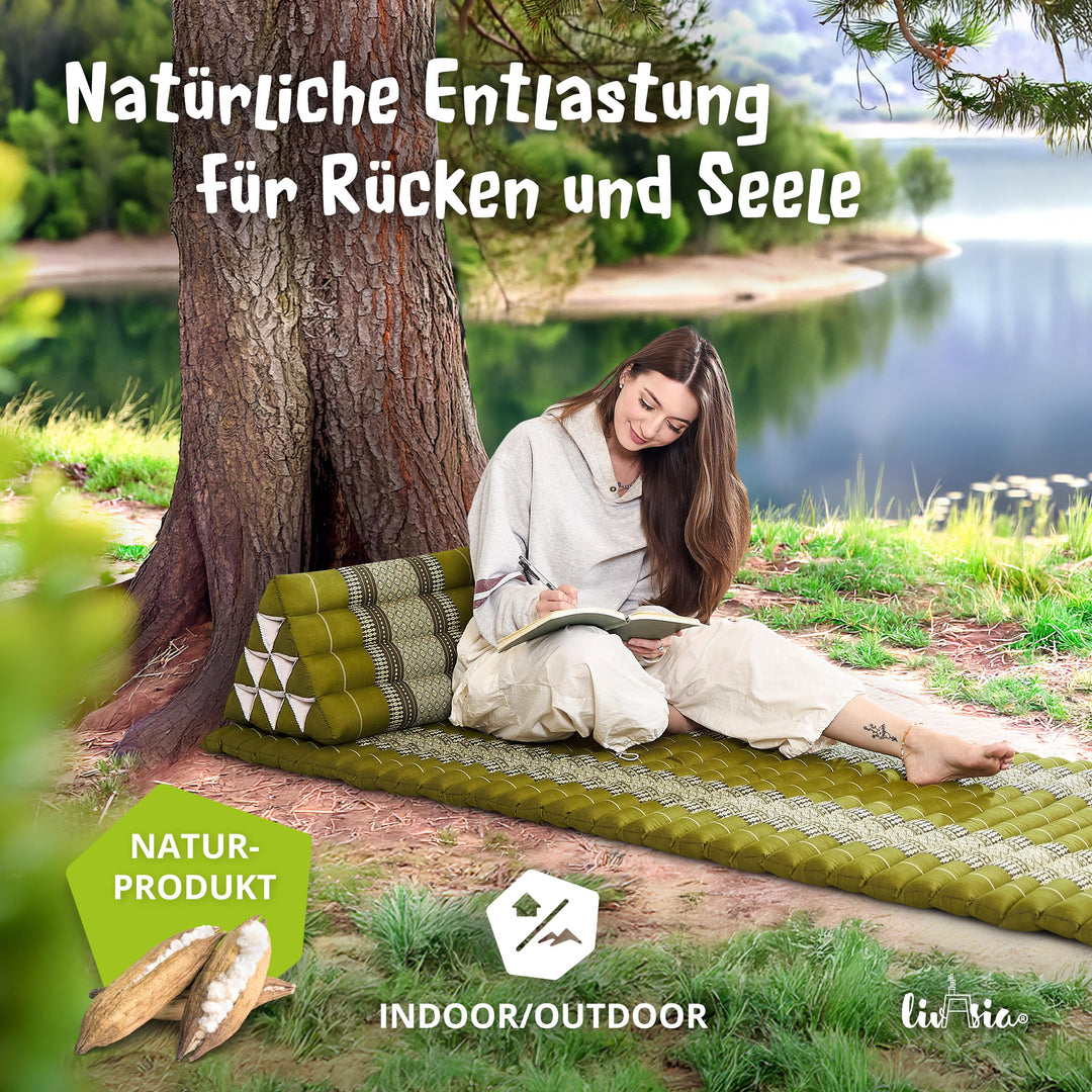 Dreieckskissen Kapok-Füllung 30x50x30cm für Garten und Meditation - Bild 2