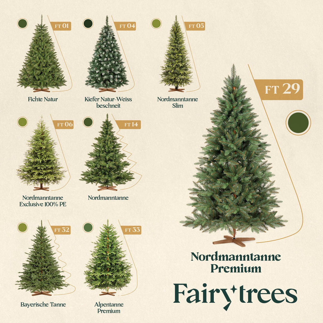 Künstlicher Weihnachtsbaum Nordmanntanne 180 cm PE-Spritzguss Holzständer - Bild 7