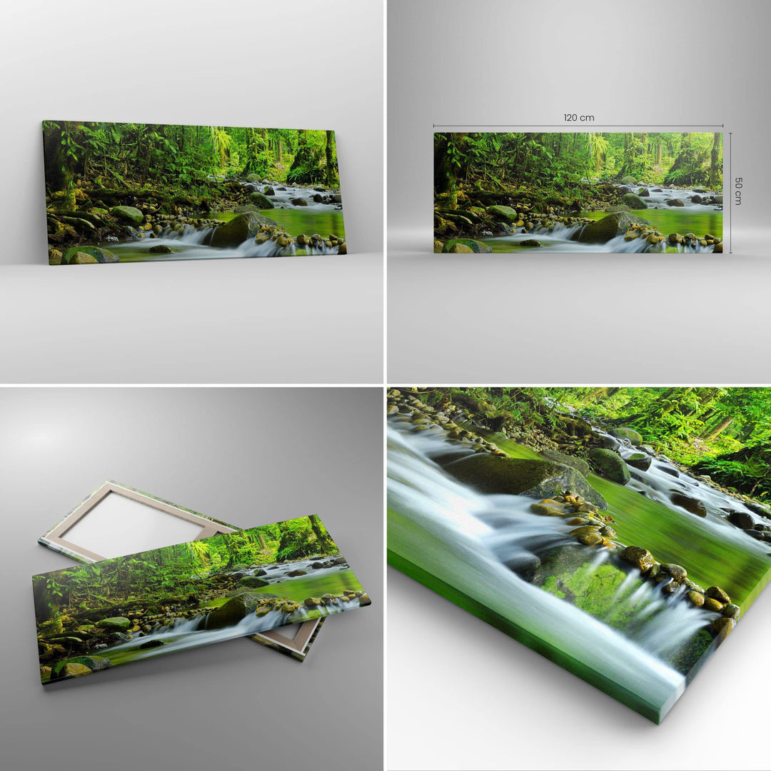 Leinwandbild Wald Landschaft 120x50cm aufhängfertig - Bild 2