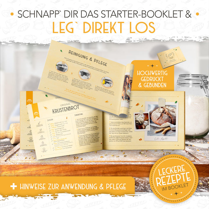 Brotbacktopf Gusseisen 26 cm mit Gärkörbchen Rattan-Set - Bild 7
