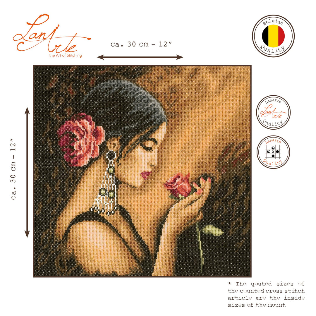 Kreuzstich Set Spanische Frau 30x30 cm Baumwolle für Erwachsene - Bild 2