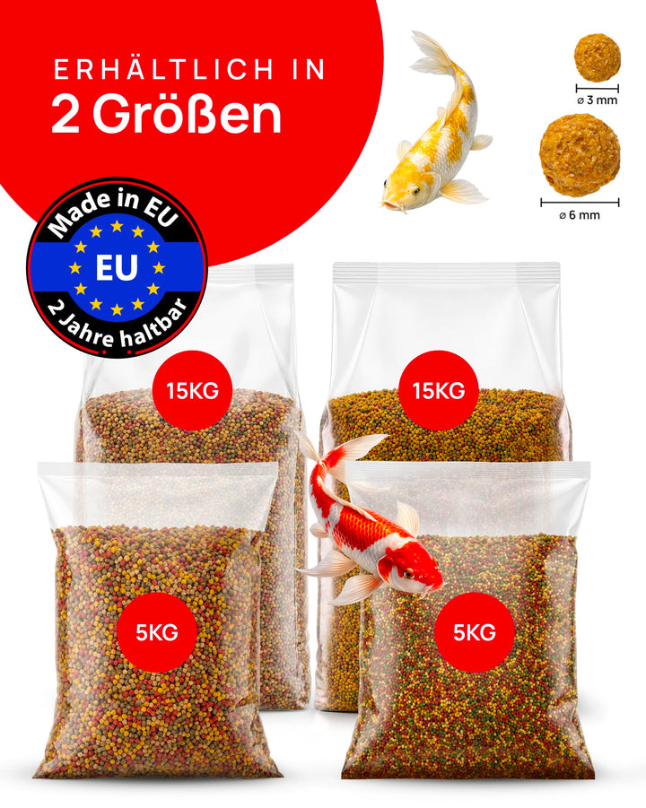 Koifutter Mix schwimmende Pellets 6mm 15kg für Gartenteich - Bild 7