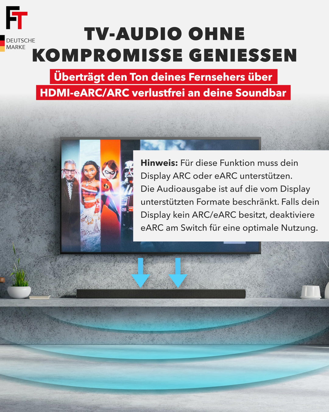 HDMI 2.1 Audio Extractor eARC Soundbar 8K 60Hz 4K 120Hz Dolby Atmos - Bild 6