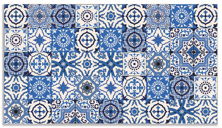 Küchenrückwand Alu Mosaik Fliesenoptik Orientalisch Blau 90x50 cm