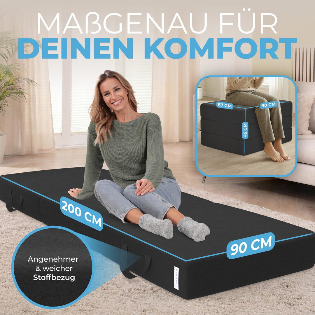 Klappmatratze Schaumstoff 15 cm dreifach faltbar 90x200 cm - Bild 2