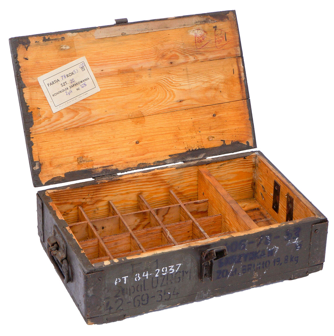 Militär Munitionskiste Holz gebraucht 48x31x16 cm mit Metallverschluss - Bild 2