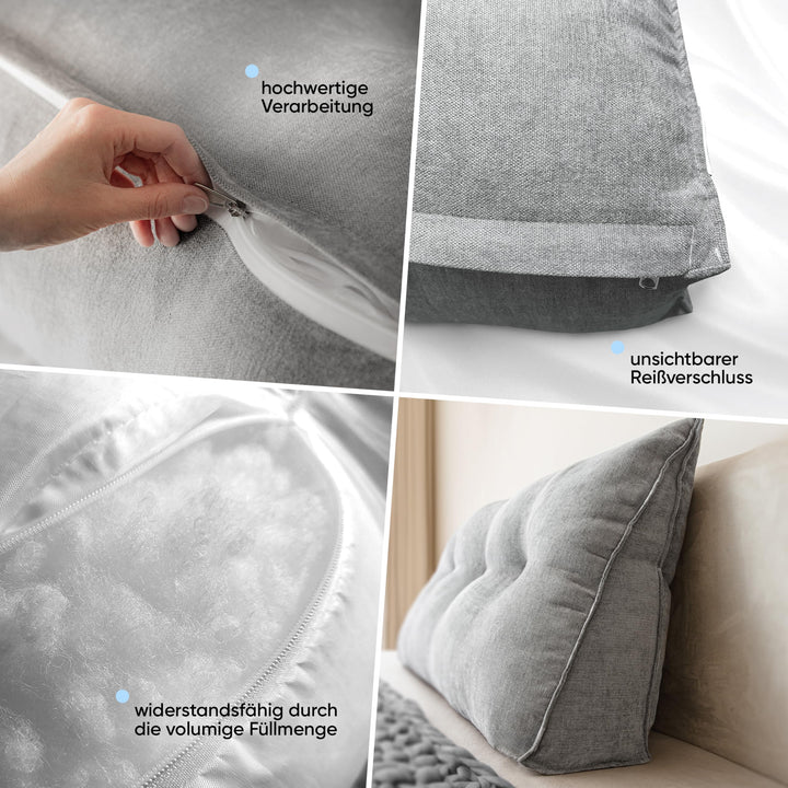 Rückenkissen Keilform Polyester 100 cm für Bett und Sofa - Bild 6