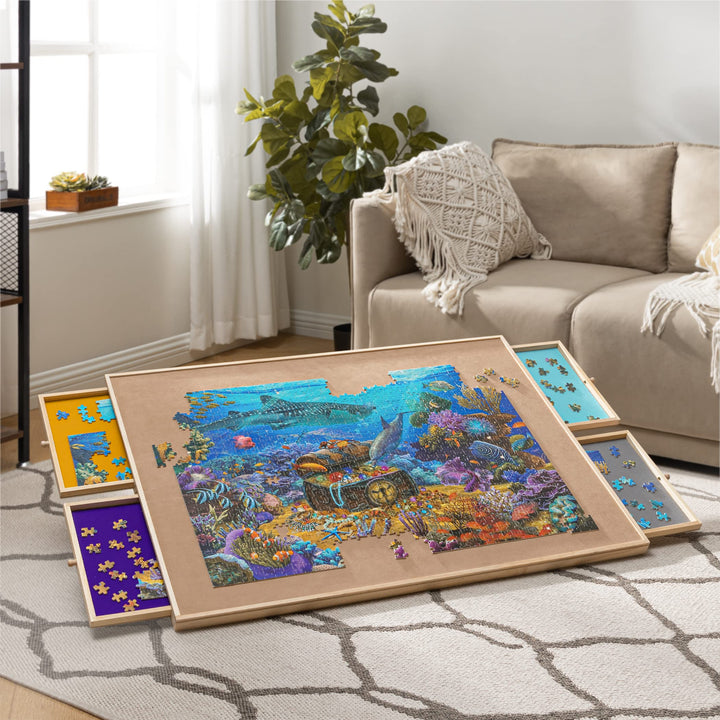 Puzzletisch mit Schubladen &amp; Winkelverstellung bis 1500 Teile - Bild 6