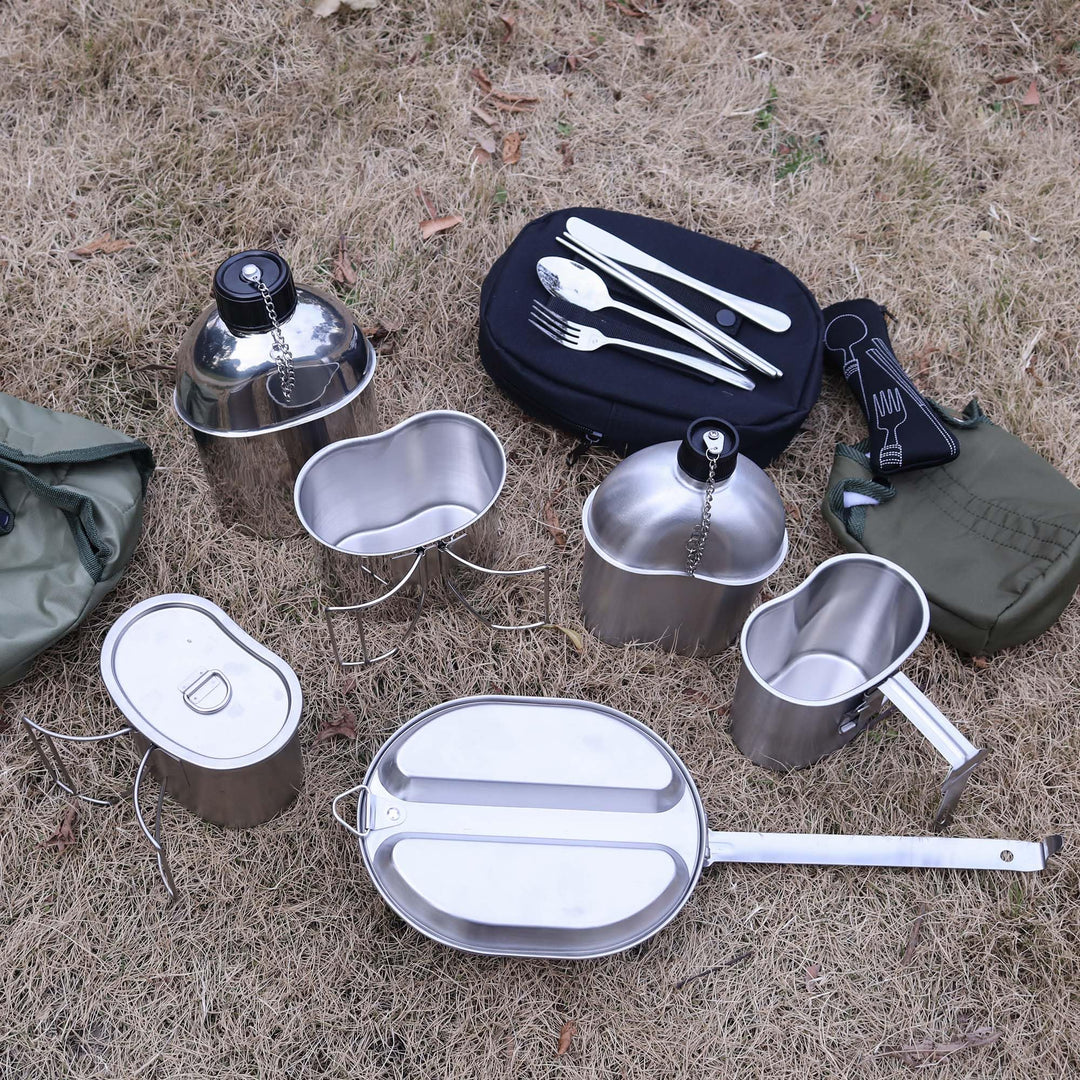 Feldflasche Edelstahl Set 1,2l mit 0,6l Becher und Nylonbeutel - Bild 9