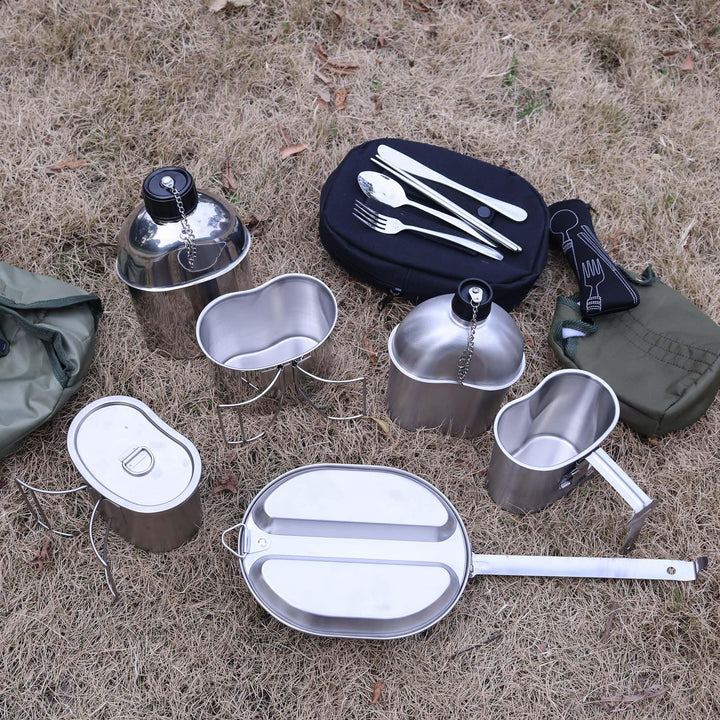 Feldflasche Edelstahl Set 1,2l mit 0,6l Becher und Nylonbeutel - Bild 9