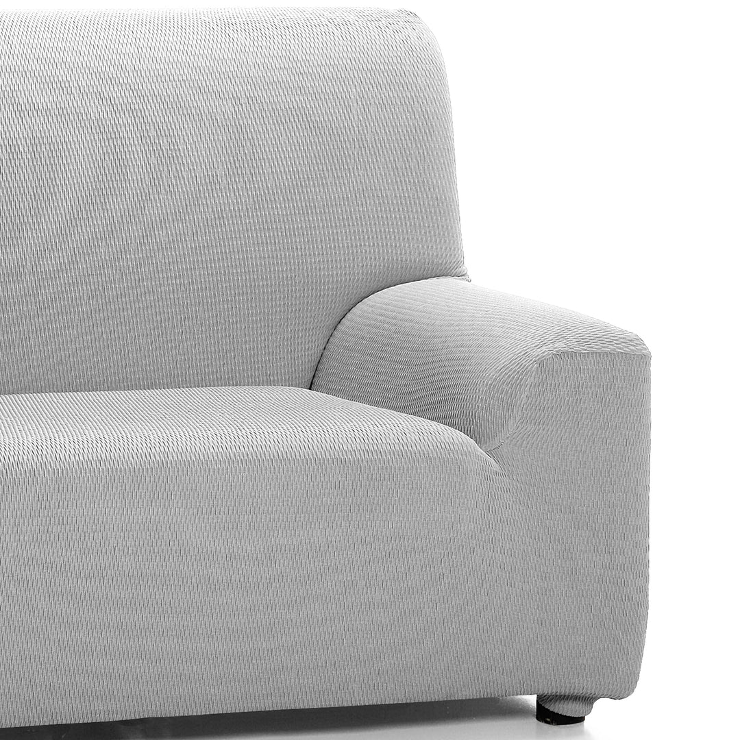 Sofabezug 4-Sitzer Jacquard-Stretch 220-260 cm Apfelgrau - Bild 3