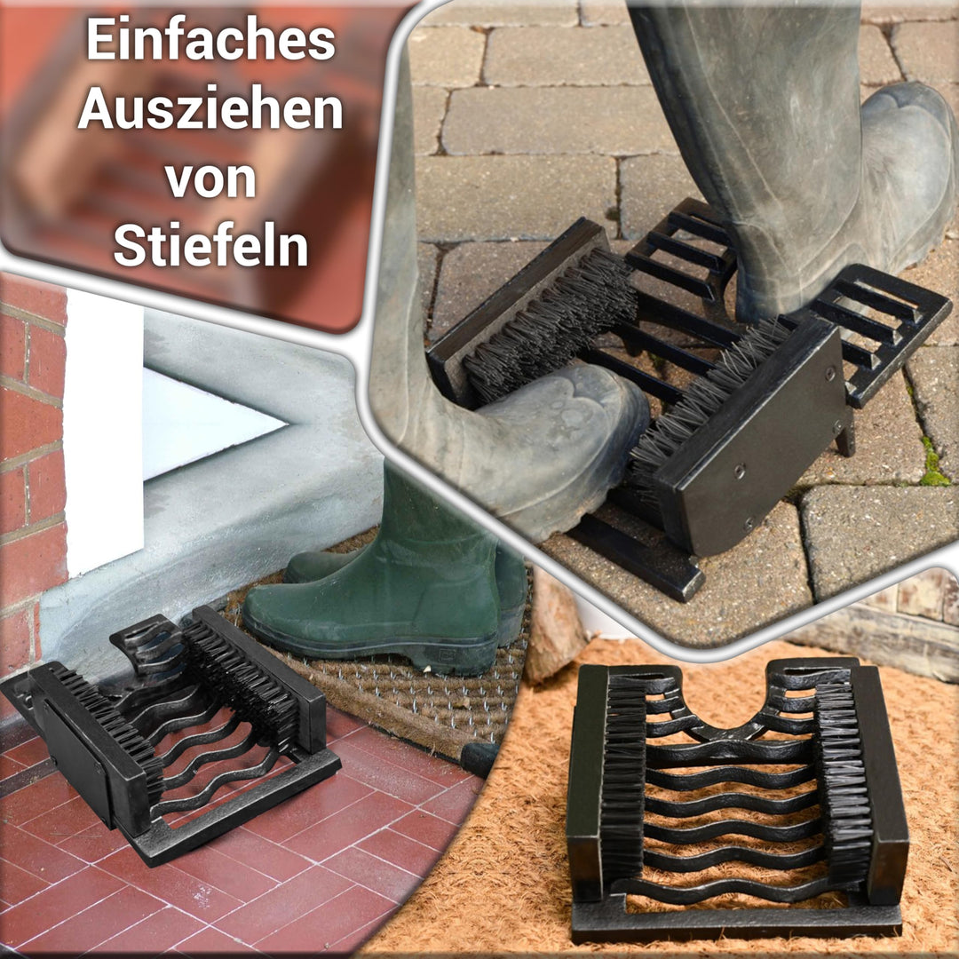 Schuhabstreifer Gusseisen 3-in-1 mit Bürsten und Stiefelknecht - Bild 9