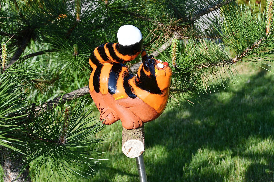 Gartenstecker Katze Keramik handgefertigt wetterfest 30 cm - Bild 4