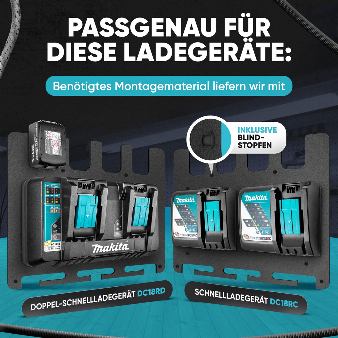 Wandhalterung Akkus &amp; Ladegeräte 18V/14V mit Lüftung, Made in Germany - Bild 3