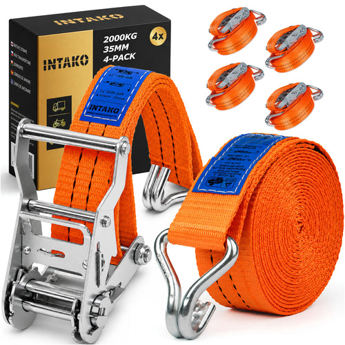 Spanngurte mit Ratsche 4er-Set 6 m 2000 kg TÜV GS zertifiziert