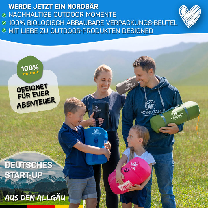 Kinderschlafsack 3-Jahreszeiten 175x70cm mit Kissenfach Camping - Bild 9