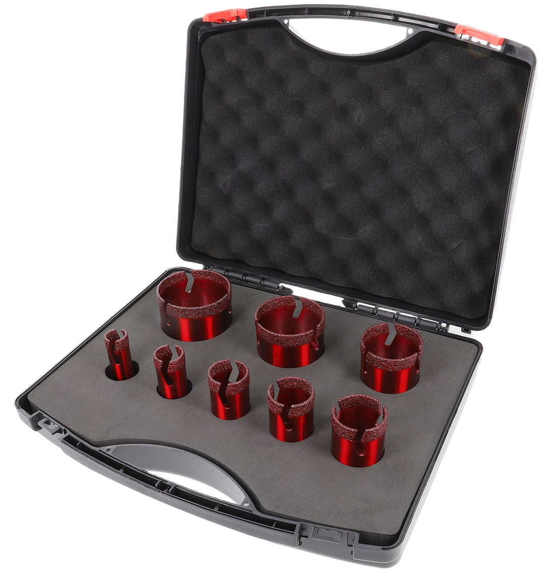 Diamant-Trockenbohrer Set 8-teilig M14 Ø 20–68 mm für Winkelschleifer