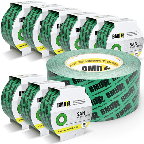 Dampfsperren-Klebeband Acrylat 50mm x 25m – 10 Rollen Set