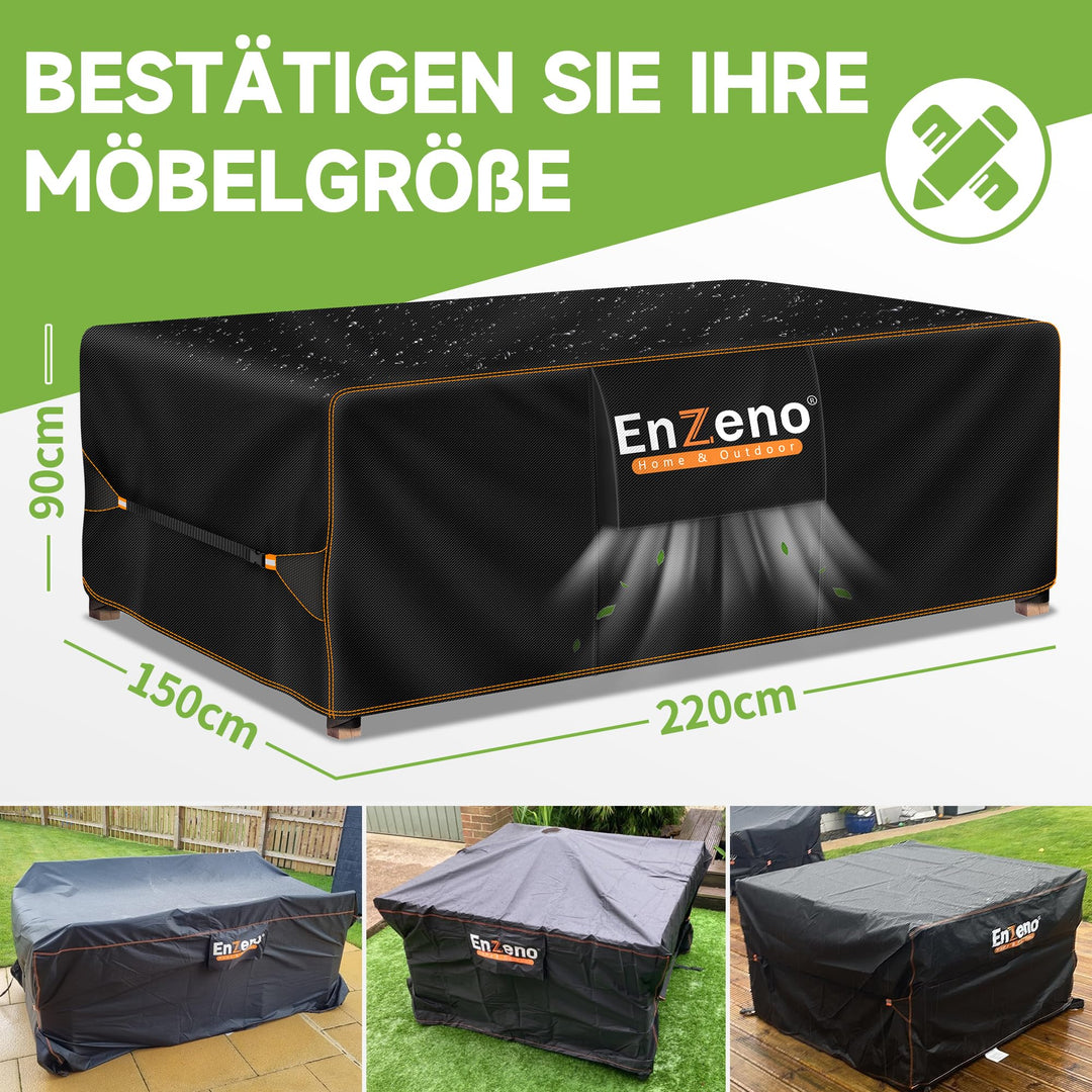 Gartenmöbel Abdeckplane 220x150x90cm Oxford Gewebe wasserdicht - Bild 6