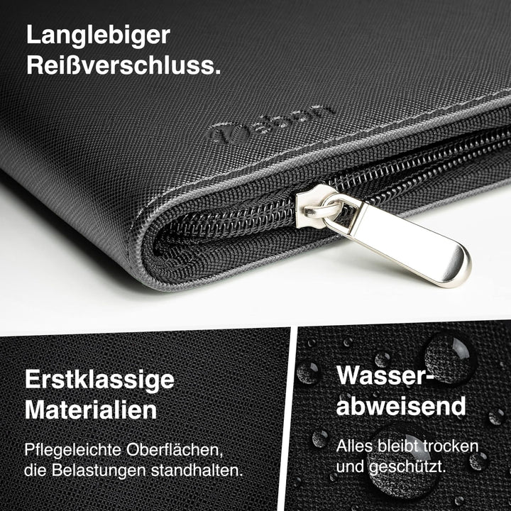 Schreibmappe A4 Kunstleder mit Laptopfach 13 Zoll und Reissverschluss - Bild 4
