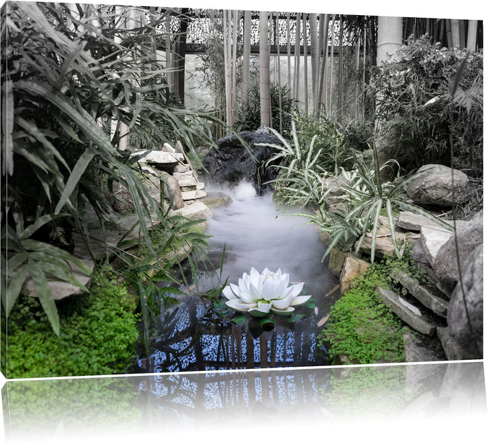 Leinwandbild Zen Garten Japan 100x70 cm auf Keilrahmen