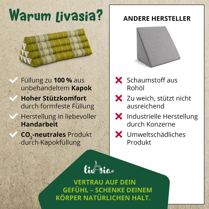 Dreieckskissen Kapok Breit 80cm Rückenstütze Outdoor Paare - Bild 6