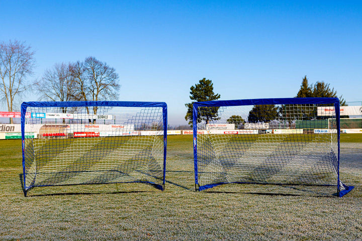 Fussballtor Pop-Up faltbar Fiberglas 180x120 cm 2er-Set Blau/Weiss - Bild 3