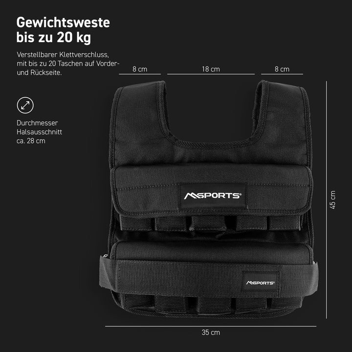 Gewichtsweste verstellbar 20 kg Nylon für Krafttraining &amp; Joggen - Bild 7