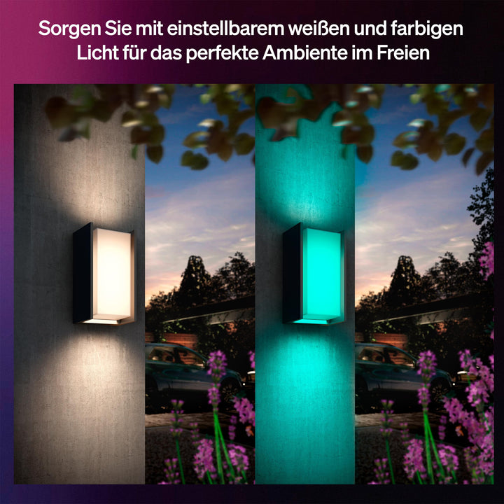 Smarte Outdoor-Wandleuchte Aluminium Anthrazit IP44 mit Farbwechsel - Bild 3