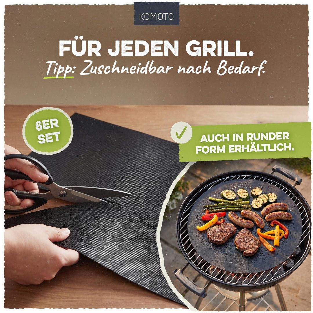 Grillmatte Antihaft 6er Set 50x40 cm für Gas- und Holzkohlegrill - Bild 7