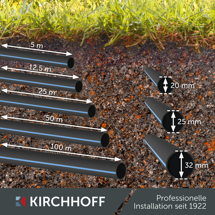 PE Verlegerohr HDPE 32 mm x 25 m für Gartenbewässerung schwarz - Bild 8