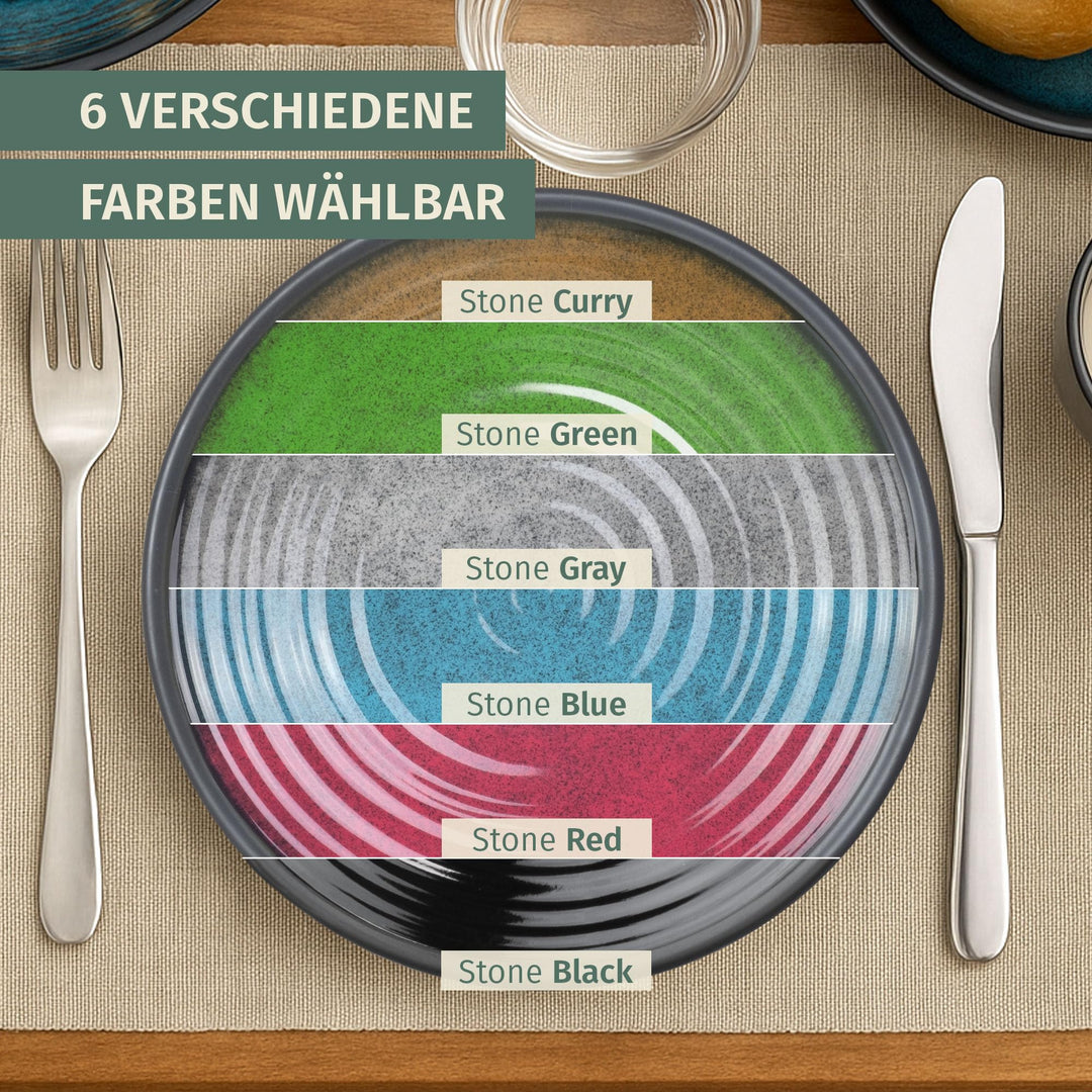 Camping Geschirrset Melamin 12-teilig für 4 Personen Stone Grey - Bild 7