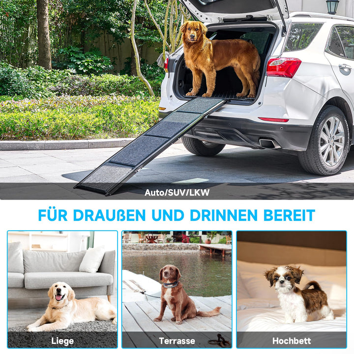 Hunderampe Auto klappbar 170cm Aluminium bis 90kg rutschfest - Bild 6