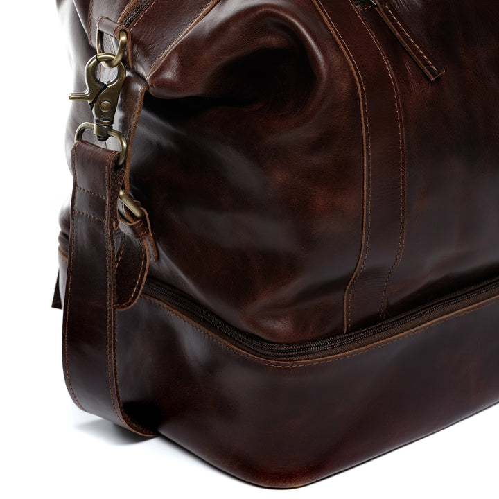 Reisetasche Leder XL mit Schuhfach Braun-Cognac Weekender Herren - Bild 5