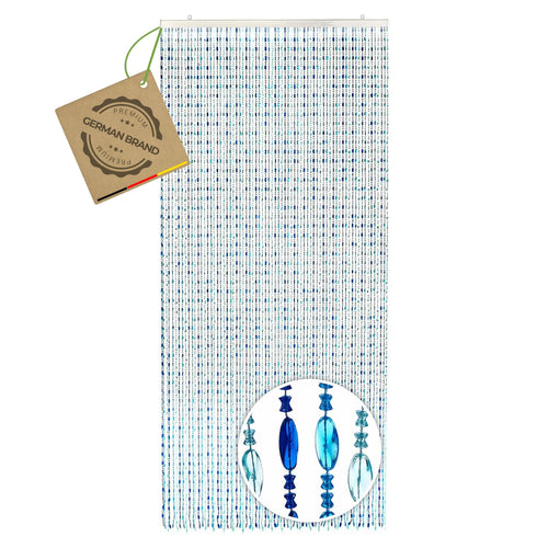 Perlenvorhang Türvorhang Blau Ocean-Design 90x200 cm Insektenschutz