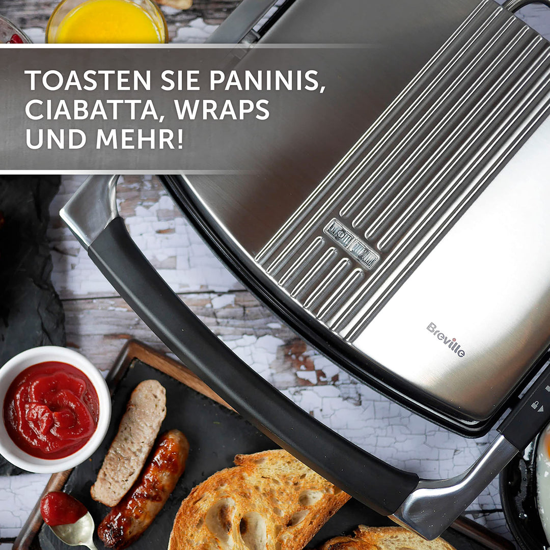 Sandwich- &amp; Panini-Presse 4-fach Antihaft Edelstahl für Familien - Bild 2