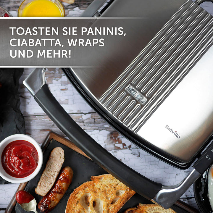 Sandwich- &amp; Panini-Presse 4-fach Antihaft Edelstahl für Familien - Bild 2