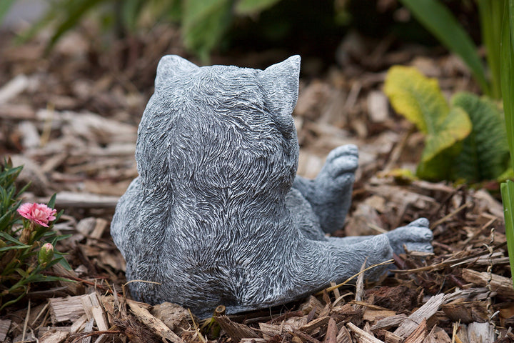 Steinfigur Katze spielend Steinguss frostfest bis -30°C Gartendeko - Bild 7