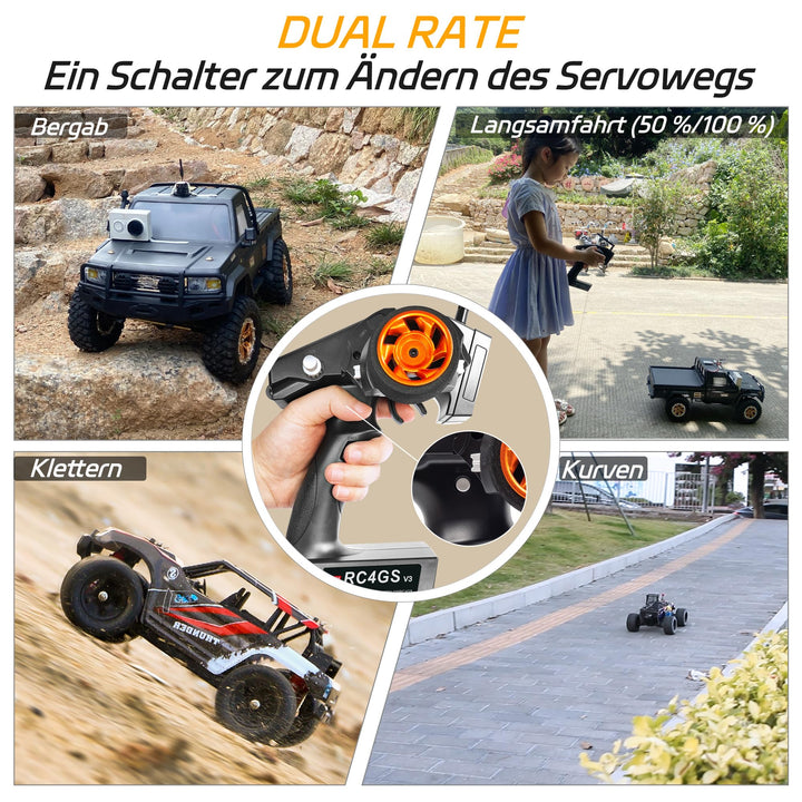 RC Fernsteuerung 5-Kanal 2.4GHz mit Gyro-Empfänger für Crawler &amp; Drift - Bild 6