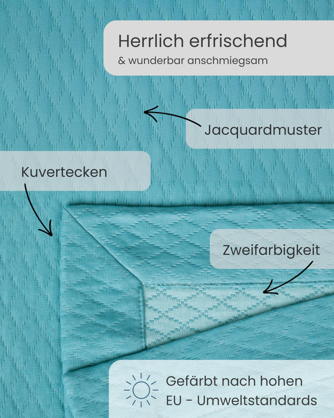 Sommerdecke TENCEL Lyocell &amp; Baumwolle Jacquard-Optik 135x200 cm - Bild 2