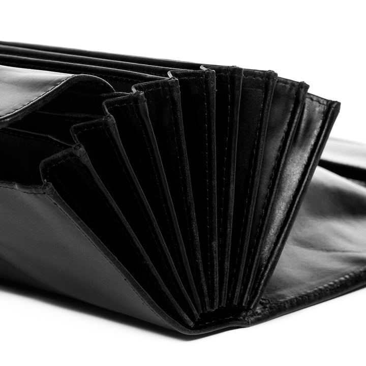 Kellner-Geldbörse mit Holster Echtleder schwarz 13x22x6 cm - Bild 6