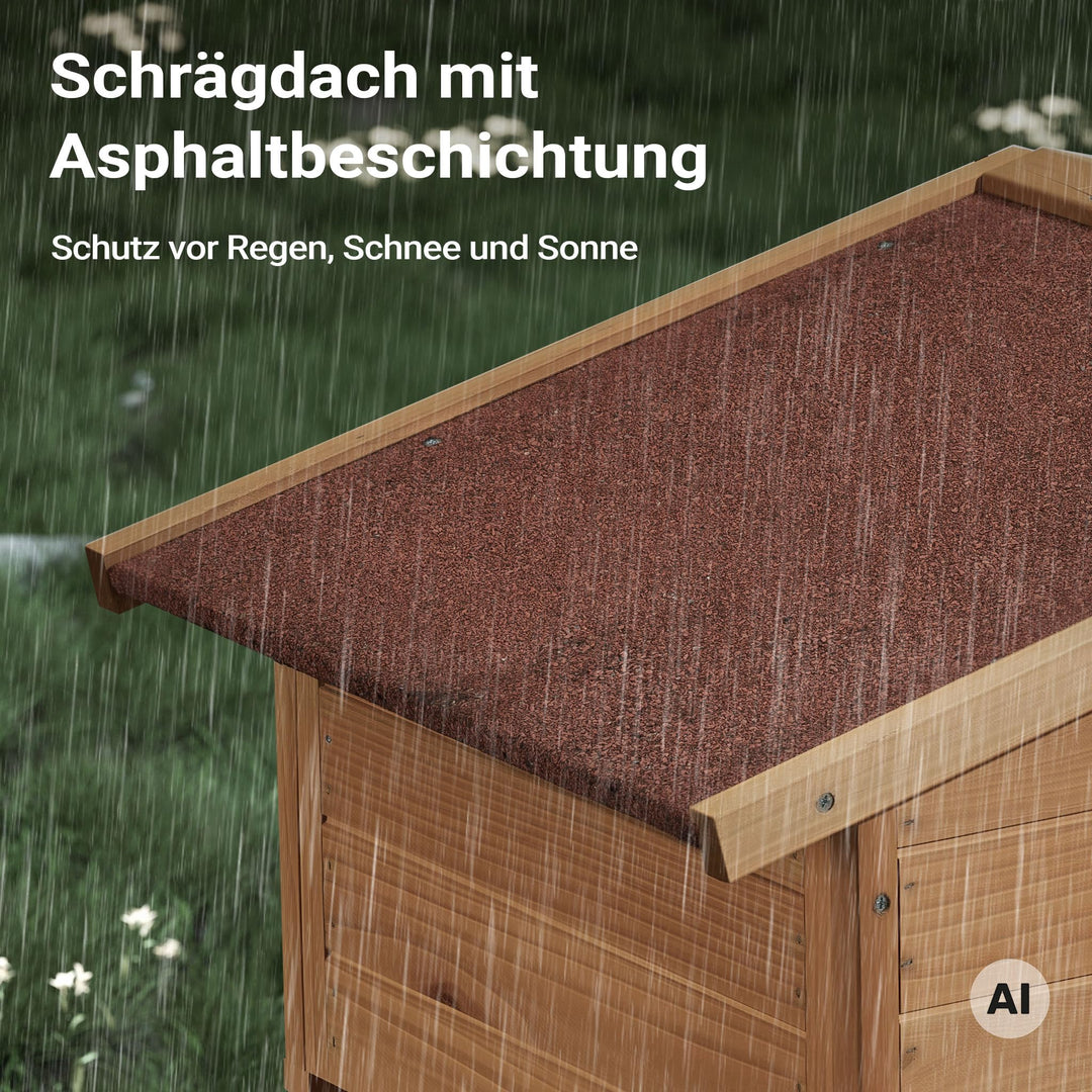 Katzenhaus Holz Outdoor 99x52x42 cm wetterfest isoliert - Bild 4