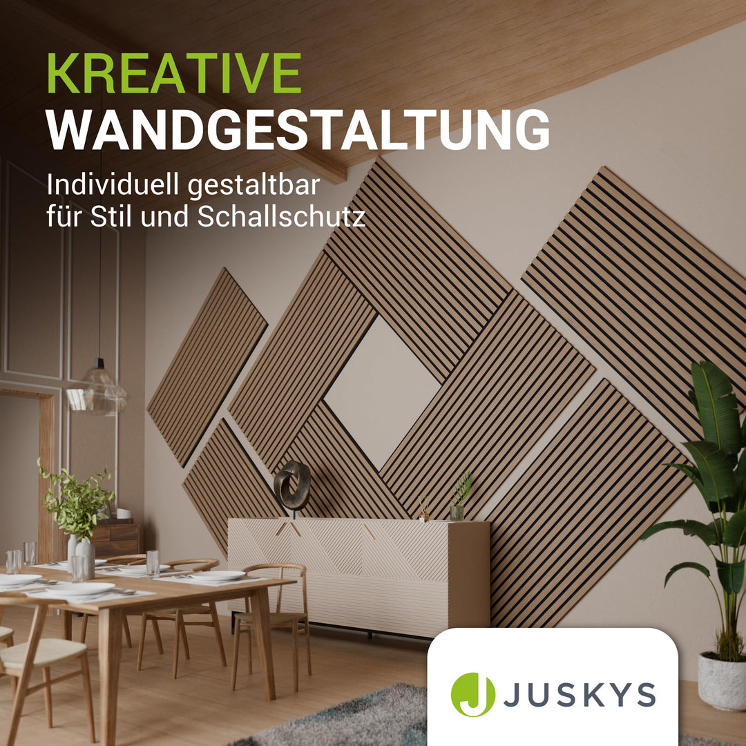 Akustikpaneele 4er Set Eiche Dunkel Holzlamellen 120x60 cm - Bild 7