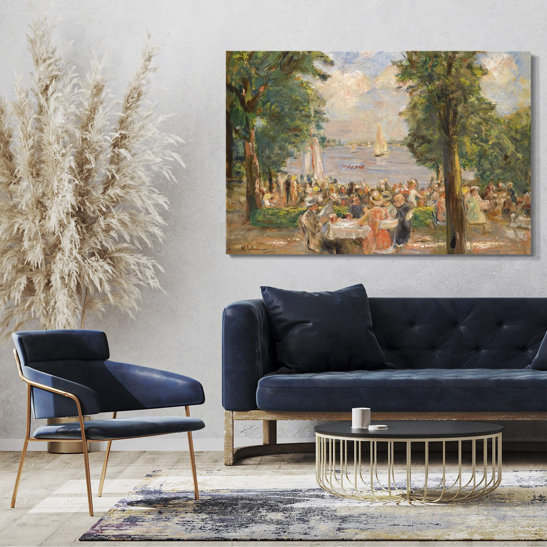 Kunstdruck auf Leinwand Max Liebermann Biergarten 80x60 cm - Bild 2