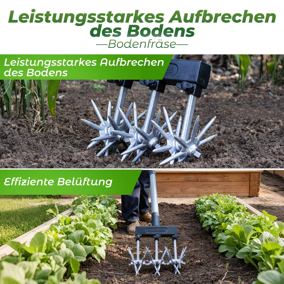 Gartenkultivator rotierend Teleskopstiel 97–173 cm Beetpflege - Bild 4