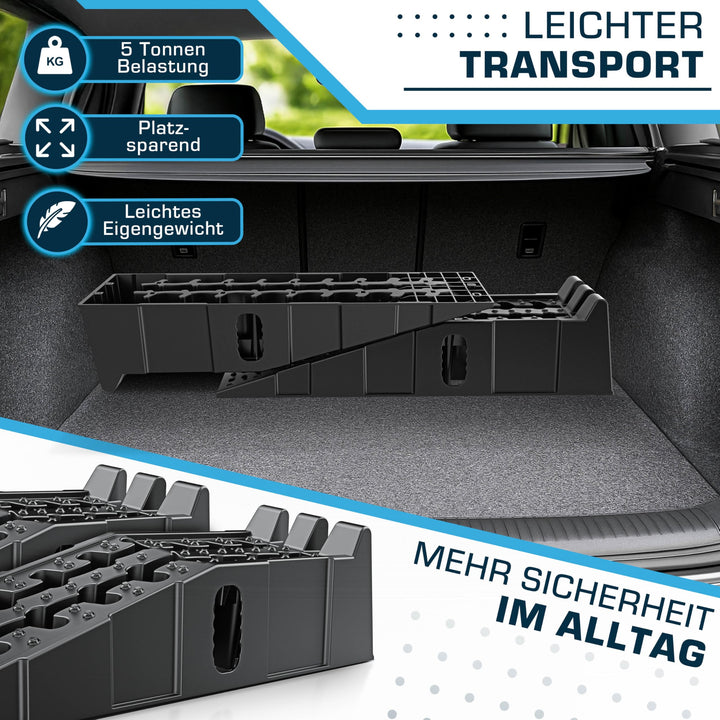 Auffahrrampe PKW 2er Set HDPE bis 5 T rutschfest stapelbar - Bild 7