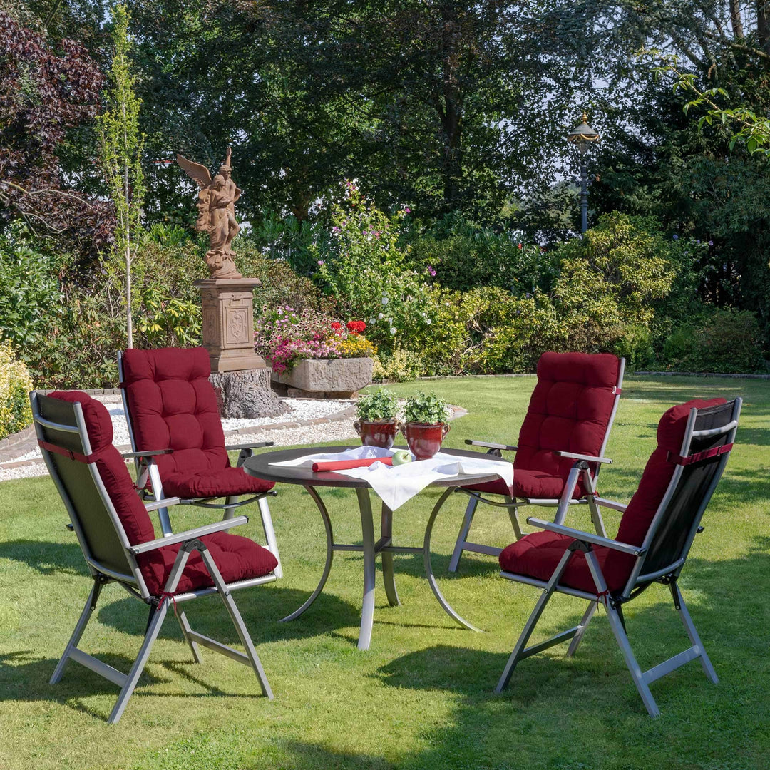 Hochlehner Auflage Gartenstuhl 100% Polyester UV5 rot 8cm - Bild 2